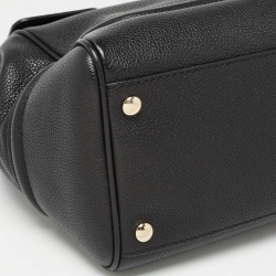 Pre Owned Versace Black Leather Empire Palazzo Tote