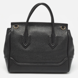 Pre Owned Versace Black Leather Empire Palazzo Tote