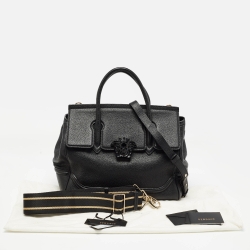 Pre Owned Versace Black Leather Empire Palazzo Tote