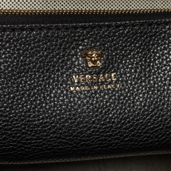 Pre Owned Versace Black Leather Empire Palazzo Tote