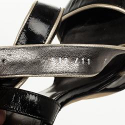 Versace Black Patent Strappy Sandals Size 37