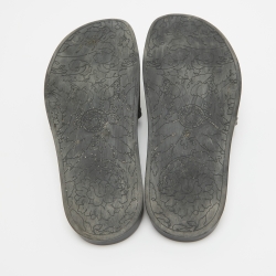 Versace Black Rubber Palazzo Pool Slides Size 39.5