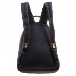 Pre Owned Versace Black Leather Studded Medusa Backpack