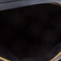 Pre Owned Versace Black Leather Studded Medusa Backpack