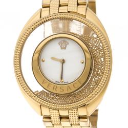 Pre Owned Versace Gold Stainless Steel Destiny Spirit 86Q Women's Wristwatch 39 mm