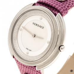 مملوكة مسبقًا Versace White Mother of Pearl Stainless Steel Thea A7Q Women's Wristwatch 39 mm