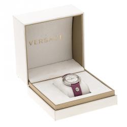 مملوكة مسبقًا Versace White Mother of Pearl Stainless Steel Thea A7Q Women's Wristwatch 39 mm