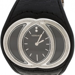 Pre Owned Versace Black Stainless Steel Eclissi 74Q Women's Wristwatch 39 mm