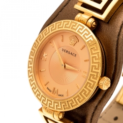 Versace Rose Gold Plated Stainless Steel V Signature VLA Women's Wristwatch 35 mm
