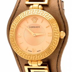 Versace Rose Gold Plated Stainless Steel V Signature VLA Women's Wristwatch 35 mm