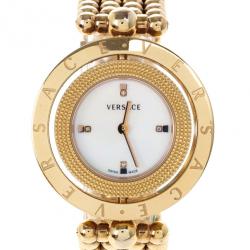 Pre Owned Versace Eon Gold Plated Steel Womens Wristwatch 25M