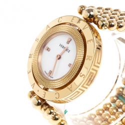 Pre Owned Versace Eon Gold Plated Steel Womens Wristwatch 25M
