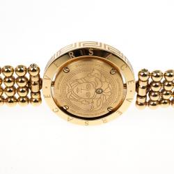 Pre Owned Versace Eon Gold Plated Steel Womens Wristwatch 25M