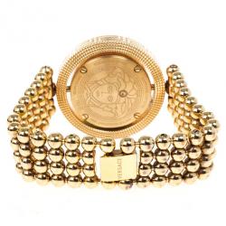 Pre Owned Versace Eon Gold Plated Steel Womens Wristwatch 25M