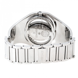 مملوكة مسبقًا  ساعة يد نسائية فيرساتشي إيكليسي 83Q ألماس ستانلس ستيل فضية 39 مم