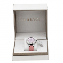 Versace Pink Mother of Pearl Stainless Steel Leda VNC Women's Wristwatch 38 mm