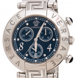 Versace Black Stainless Steel Reve 68C Chronograph Women's Wristwatch 40 mm