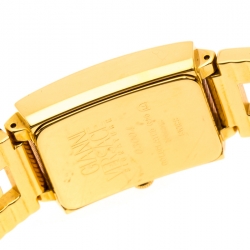 Versace Black 18K Yellow Gold Plated Stainless Steel Signature Medusa Women's Wristwatch 25 mm