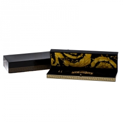 Versace Black 18K Yellow Gold Plated Stainless Steel Signature Medusa Women's Wristwatch 25 mm