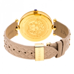مملوكة مسبقًا Versace Beige Rose Gold Plated Stainless Steel Vanitas VK7 Women's Wristwatch 40 mm
