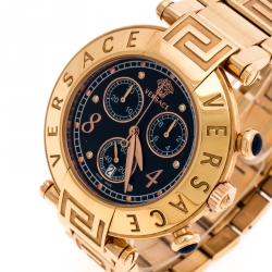 مملوكة مسبقًا Versace Black Rose Gold Plated Steel Aion 68C Women's Wristwatch 40 mm