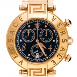 مملوكة مسبقًا Versace Black Rose Gold Plated Steel Aion 68C Women's Wristwatch 40 mm