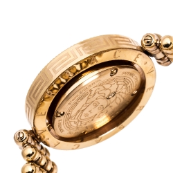 مم لوكة مسبقًا ساعة يد نسائية فرساتشي ايون 79 كيو-أي سي ستانلس ستيل مطلي ذهب وردي صدف 33 مم