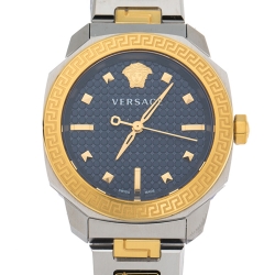 مملوكة مسبقًا ساعة يد نسائية فيرساتشي ديلوس في كيو دي140016 ستانلس ستيل لونين زرقاء 35 مم