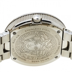 Pre Owned Versace Champagne Two-Tone Stainless Steel V-Metal Icon VLC080014 Women's Wristwatch 40 mm