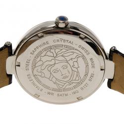 Pre Owned ساعة يد نسائية فيرساتشي ستانلس ستيل فضية 38 مم