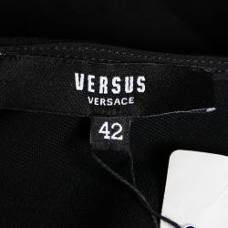 Pre Owned Versus Versace Black Jersey Hardware Embellished Bodycon Dress M