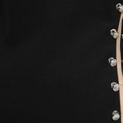 Pre Owned Versus Versace Black Jersey Hardware Embellished Bodycon Dress M