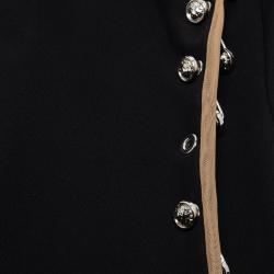 Pre Owned Versus Versace Black Jersey Hardware Embellished Bodycon Dress M