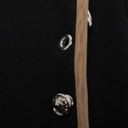 Pre Owned Versus Versace Black Jersey Hardware Embellished Bodycon Dress M