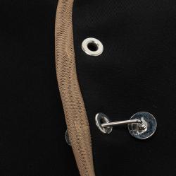 Pre Owned Versus Versace Black Jersey Hardware Embellished Bodycon Dress M