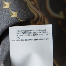 Pre Owned Versus Versace Black Chain Link Printed Silk Satin Long Sleeve Shirt S