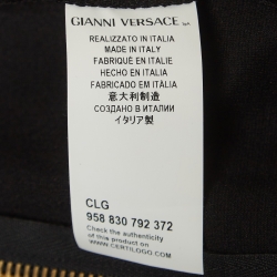 Pre Owned Versus Versace Black Studded Jersey Sheath Dress M