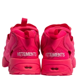 Pre Owned Vetements x Reebok Fluorescent Pink Nylon And Fabric Instapump Fury Sneakers Size 39