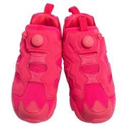 Pre Owned Vetements x Reebok Fluorescent Pink Nylon And Fabric Instapump Fury Sneakers Size 39