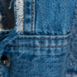Pre Owned Vetements x Levi's Blue Denim Cutout Sleeves Oversized Shirt S