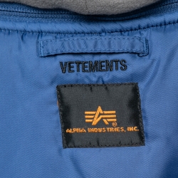 Vetements X Alpha Industries Grey Synthetic Reversible Bomber Jacket XS 