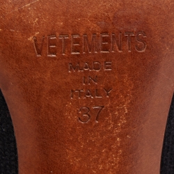 Pre Owned Vetements Black Knit Fabric Sock Boots Size 37