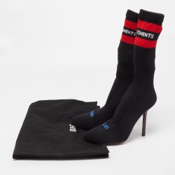 Pre Owned Vetements Black Knit Fabric Sock Boots Size 37