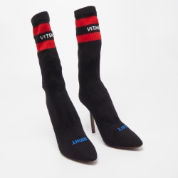 Pre Owned Vetements Black Knit Fabric Sock Boots Size 37