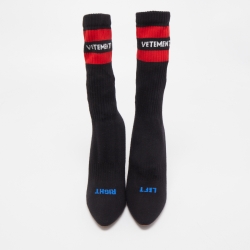 Pre Owned Vetements Black Knit Fabric Sock Boots Size 37