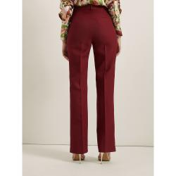 Pre Owned Victoria Beckham Red Straight-Leg Wool-Blend Trousers UK 16