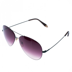 Pre Owned Victoria Bekham Green/Dark Purple Gradient Aviator Sunglasses