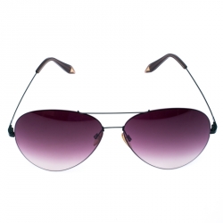 Pre Owned Victoria Bekham Green/Dark Purple Gradient Aviator Sunglasses