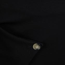 Pre Owned Victoria Beckham Black Wool Drape Detail Asymmetric Skirt S