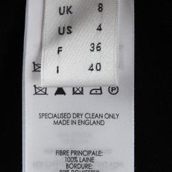 Pre Owned Victoria Beckham Black Wool Drape Detail Asymmetric Skirt S